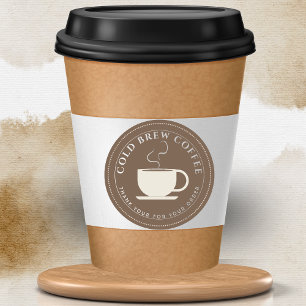 Brew coffee brown Personalised Branding Classic Round Sticker