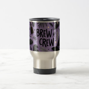 Brew Crew Graphic with Witch Hats, Coffee Mugs