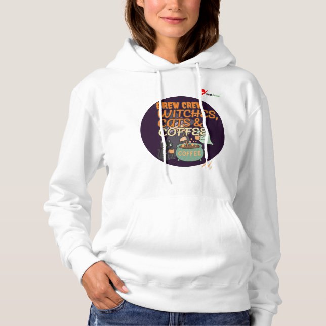 Brew Crew – Witches, Cats & Coffee Hoodie (Front)