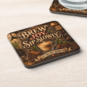Brew Joy, Sip Slowly Coaster