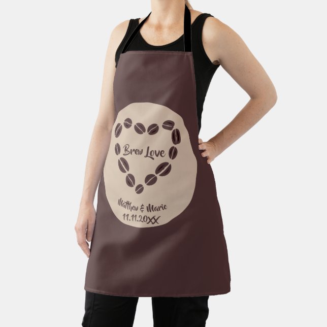 Brew Love Coffee Bean Heart Apron (Insitu)