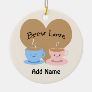 Brew Love! Coffee Mugs Ceramic Tree Decoration