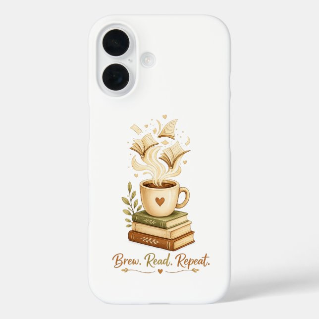 Brew. Read. Repeat. | Cosy Coffee & Book Lover  Case-Mate iPhone Case (Back)