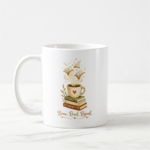 Brew. Read. Repeat. Cosy Coffee & Book Lover Mug