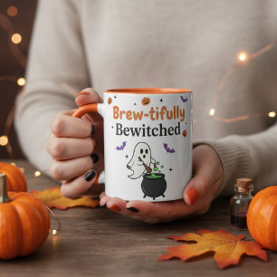 Brew-tifully Bewitched Cute Ghost Halloween Coffee Mug