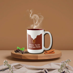  Brew To Go Energy Flow Steamy Illustration  Coffee Mug