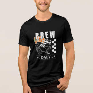 Brew Vibes Daily Retro Coffee Lover T-Shirt Tri-Blend Shirt