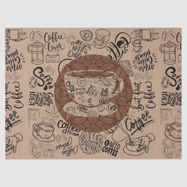 Brewed Bliss Coffee Art Tissue Paper (Front)