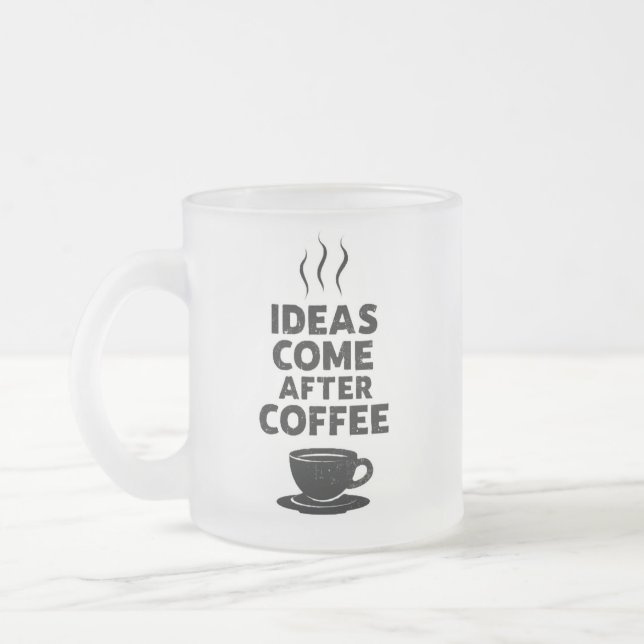 Brewed Brilliance Frosted Glass Coffee Mug (Left)