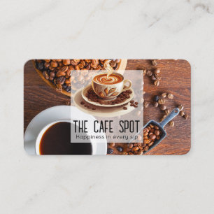 Brewed Coffee Cup and Beans Business Card
