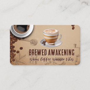 Brewed Coffee Cup   Hot Beverage   Cafe Business Card