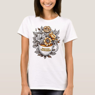 Brewed Happiness Coffee Flowers T-Shirt