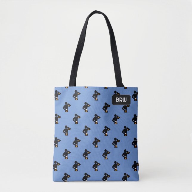 Brewer or Beer Lover Motif, your name or initials Tote Bag (Front)