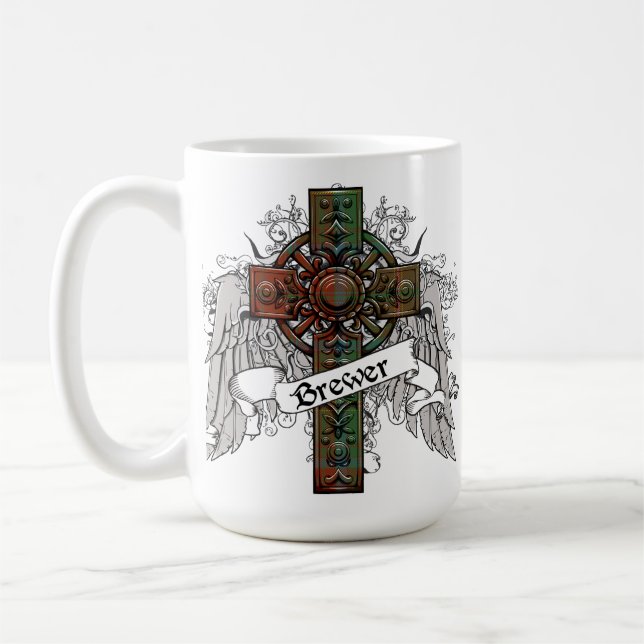 Brewer Tartan Cross Coffee Mug (Left)