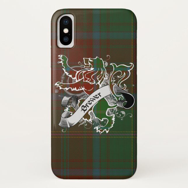 Brewer Tartan Lion Case-Mate iPhone Case (Back)