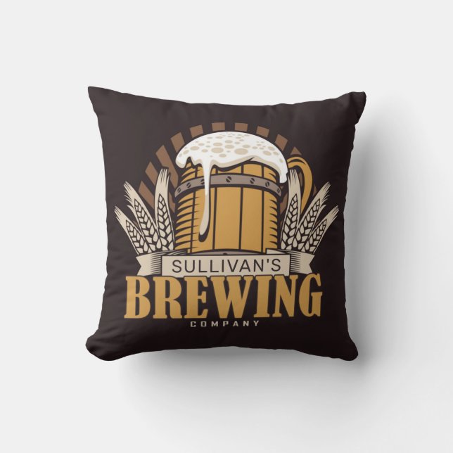 Brewery ADD NAME Craft Beer Brewing Company Bar Cushion (Front)