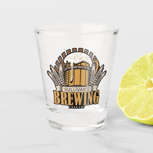 Brewery ADD NAME Craft Beer Brewing Company Bar  Shot Glass (Front)