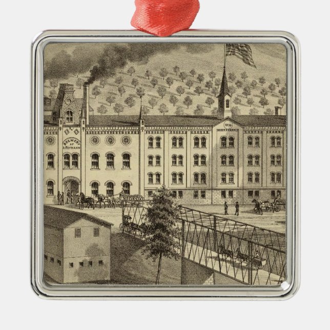 Brewery and malt house of A Reymann Metal Tree Decoration (Front)