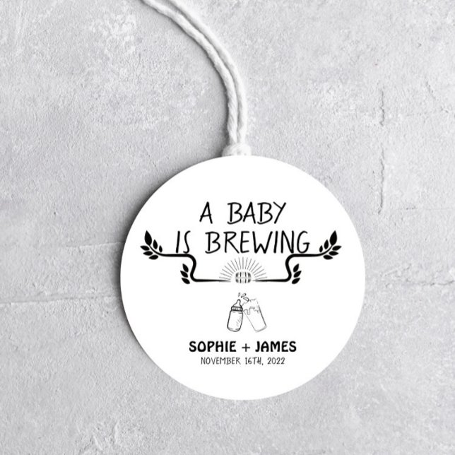 Brewery Baby - B&W - Baby Shower Favour Sticker (Creator Uploaded)