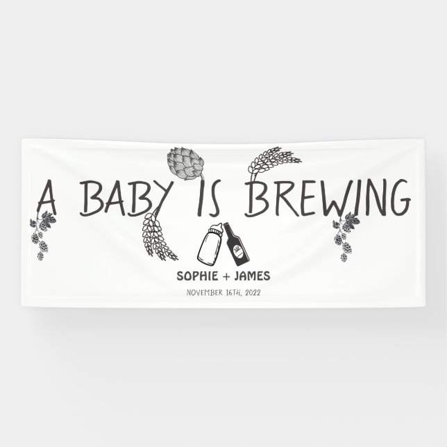Brewery Baby - B&W - Large Welcome Vinyl Banner (Horizontal)