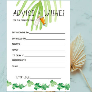 Brewery Baby-Colour Baby Shower Advice+Wishes Card