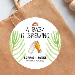 Brewery Baby - Colour - Baby Shower Favour Sticker