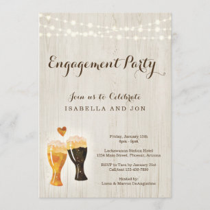 Brewery Engagement Party Invitation   Rustic Beer