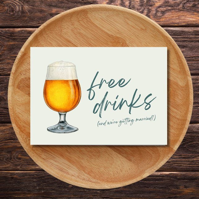 Brewery Funny Free Drinks Photo Wedding  Save The Date (Brewery Funny Free Drinks Photo Wedding Save The Date)