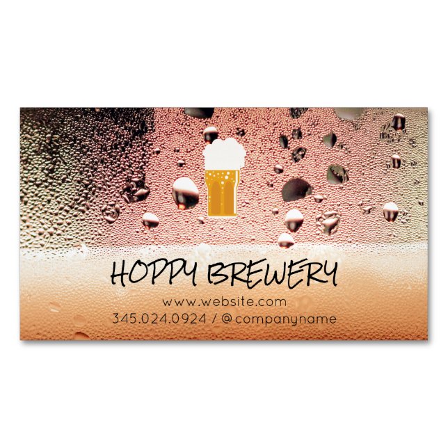Brewery | Pub House | Beer Mug Magnetic Business Card (Front)