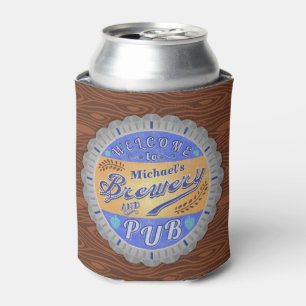 Brewery Pub Personalised Beer Bottle Cap Can Cooler