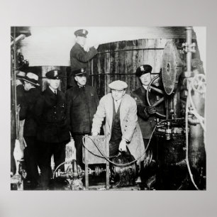 BREWERY RAID - PROHIBITION - DETROIT  c. 1925 Poster