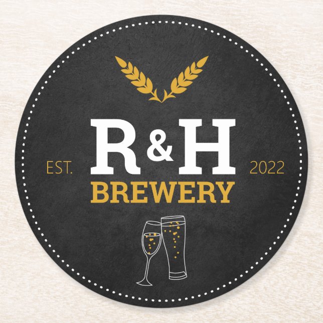 Brewery Wedding Shower Beer Drink Coaster Favour (Front)