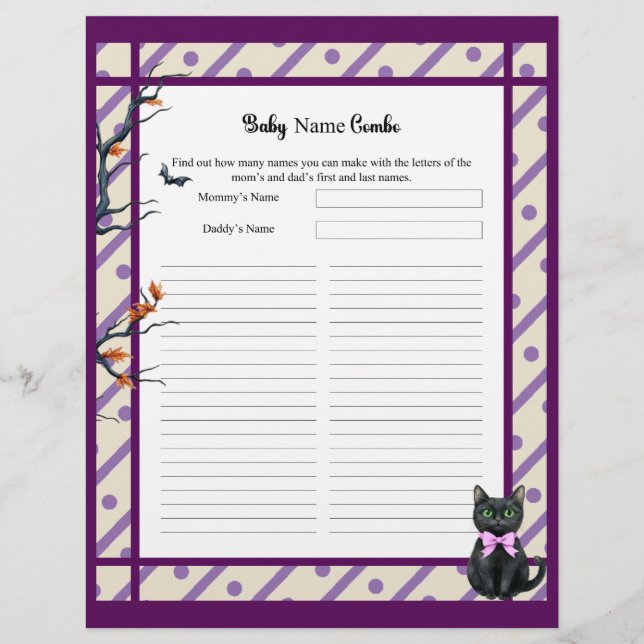 Brewing A Baby_  Baby Name Combo Shower game Custom Letterhead (Front)