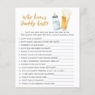 Brewing baby shower - Game Who knows daddy best