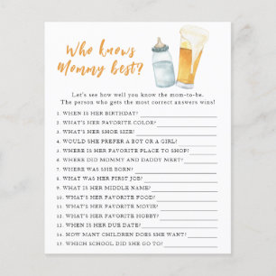 Brewing baby shower - Who knows mummy best