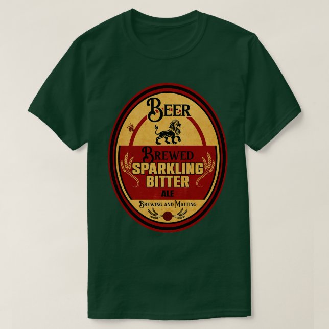Brewing Beer Vintage Label T-Shirt (Design Front)