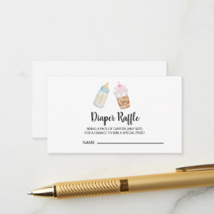 Brewing coffee Baby Shower Diaper Raffle Enclosure Card