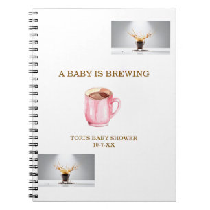 Brewing Coffee Baby shower Guest Notebook