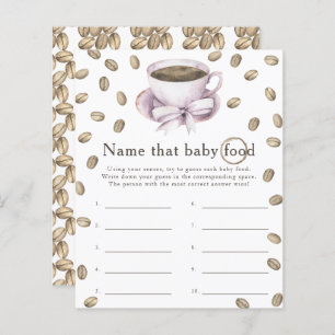 Brewing coffee baby shower  Name that baby food