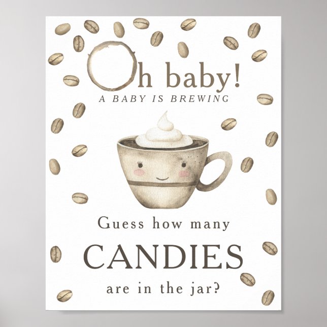 Brewing coffee - How many candies are in the jar Poster (Front)