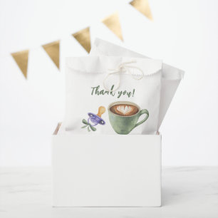 Brewing Coffee Pacifier Bow Baby Shower Thank you Favour Bags
