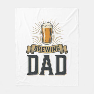 Brewing Dad Beer Vintage Engraving Shirt Design_1 Fleece Blanket