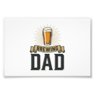Brewing Dad Beer Vintage Engraving Shirt Design_1 Photo Print