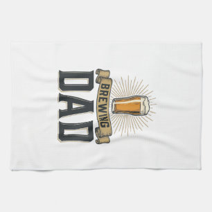 Brewing Dad Beer Vintage Engraving Shirt Design_1 Tea Towel