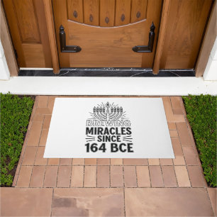 Brewing Miracles Since 164 BCE Hanukkah Jewish  Doormat