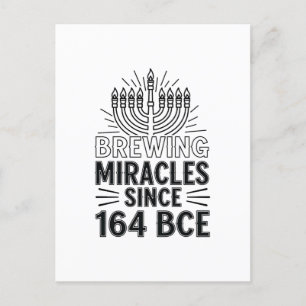 Brewing Miracles Since 164 BCE Hanukkah Jewish  Holiday Postcard