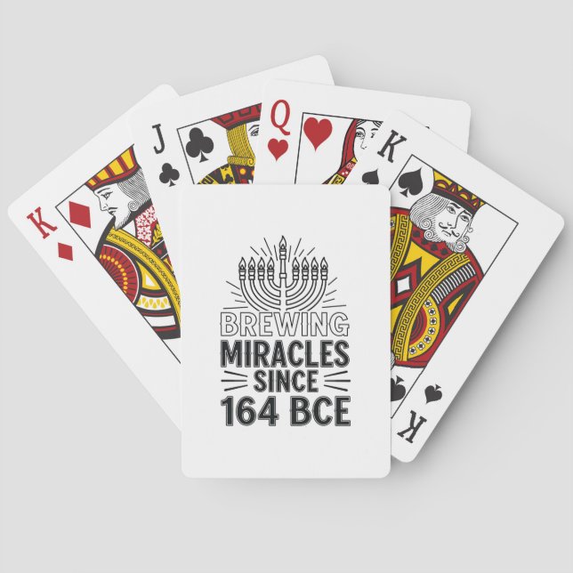 Brewing Miracles Since 164 BCE Hanukkah Jewish  Playing Cards (Back)