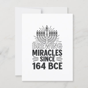 Brewing Miracles Since 164 BCE Hanukkah Jewish Postcard