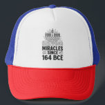 Brewing Miracles Since 164 BCE Hanukkah Jewish  Trucker Hat<br><div class="desc">Hanukkah Miracle Meme,  Jewish History Humour,  Menorah Oil Miracle,  Festival Of Lights Quote,  Hanukkah 2025 Tradition,  Brewing Miracles,  Ancient Jewish Humour,  Cultural Heritage,  Holiday History,  Miracle Of Light</div>