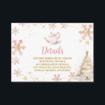 Brewing Pink Winter Tea Party Baby Shower Details Enclosure Card<br><div class="desc">Baby Is Brewing Pink Winter Tea Party Baby Shower Detail Cards
Customize with your own text!</div>